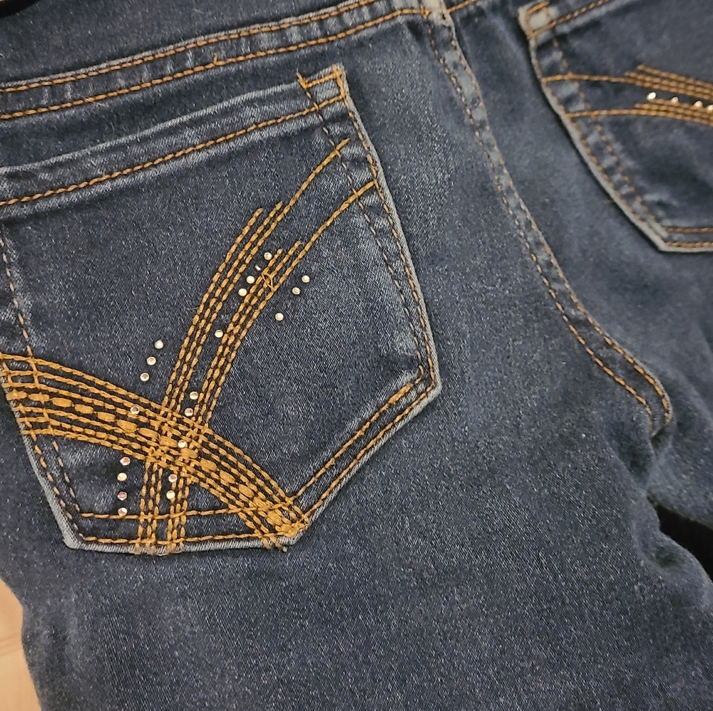 Squeeze Girls Dark Denim Skinny Jeans size 8 - Picture 4 of 5